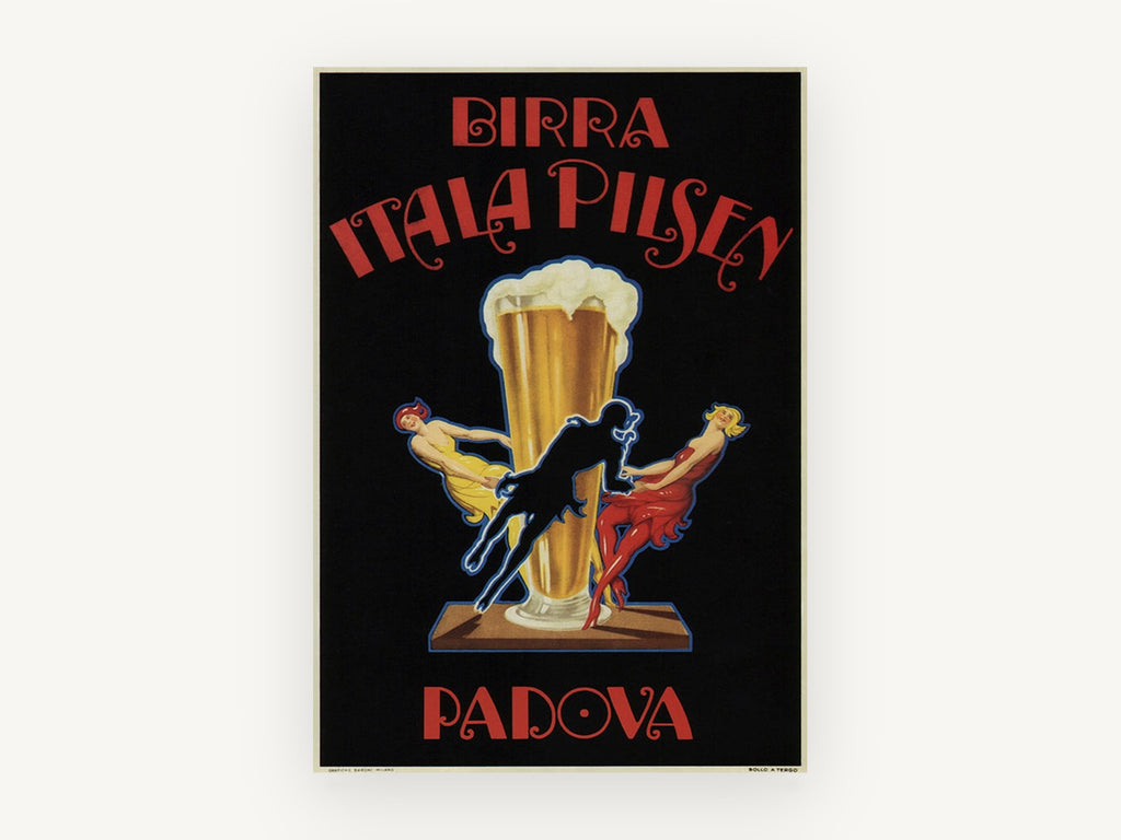 Itala Pilsen Padova, vintage canvas wall art print, front view