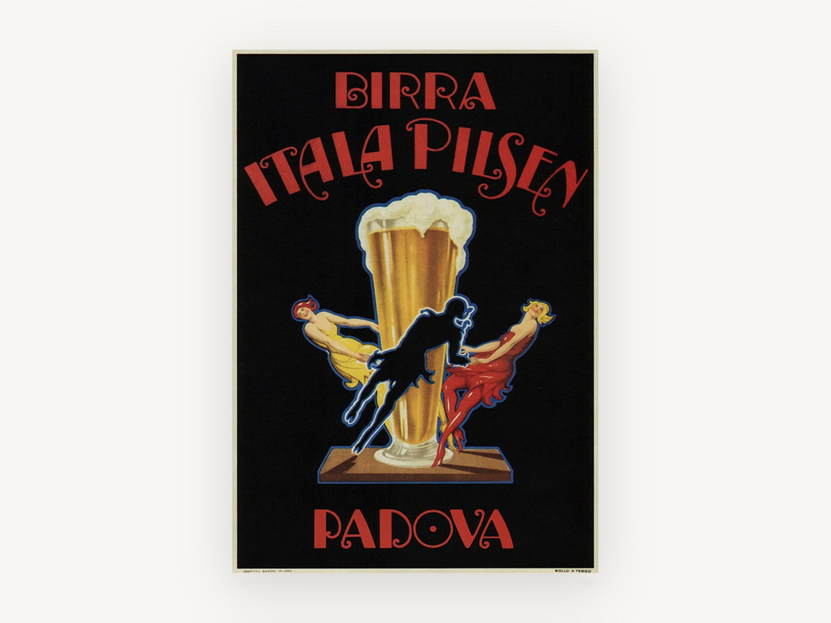 Itala Pilsen Padova, vintage canvas wall art print, front view