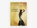 L'Instant Champagne Flute, vintage canvas wall art print, front view