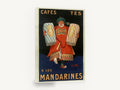 Mandarin Coffee Merchant, vintage cafés tés mandarines advertising poster, stretched canvas wall art print ready to hang