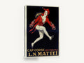 Leaping Quinquina Messenger, vintage quinquina advertising poster wine bar, kitchen canvas wall art print ready to hang