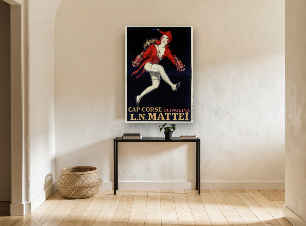Leaping Quinquina Messenger kitchen canvas print on the wall of a hallway