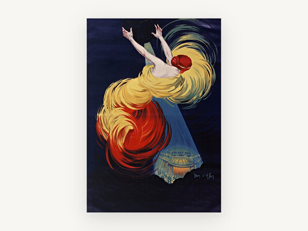 Falling Into Spotlight, vintage canvas wall art print, front view