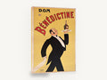 Benedictine Waiter Aloft, vintage benedictine liqueur advertising poster, stretched canvas wall art print ready to hang