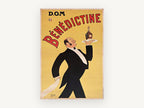 Benedictine Waiter Aloft, vintage canvas wall art print, front view