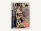 Bath Hour in Paris, vintage canvas wall art print, front view