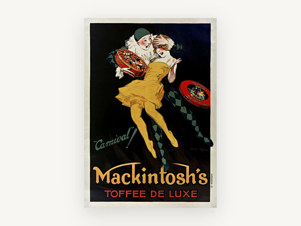 Carnival Toffee Dancers, vintage canvas wall art print, front view