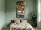 Monte-Carlo Aviation Meet vintage canvas print on the wall of a bedroom