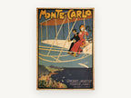 Monte-Carlo Aviation Meet, vintage canvas wall art print, front view