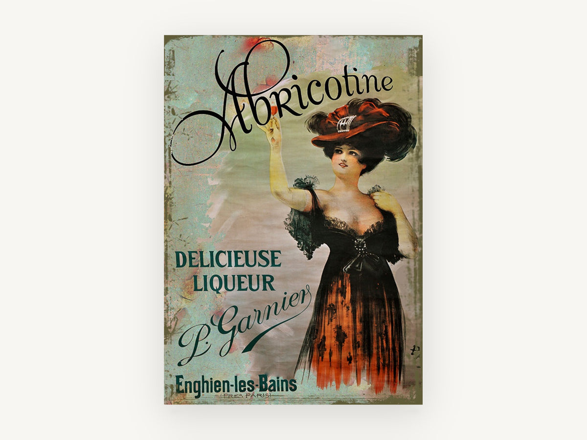 Abricotine Liqueur Lady, vintage canvas wall art print, front view