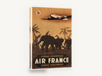 Air France Elephant Safari, vintage air france africa travel poster, stretched canvas wall art print ready to hang