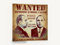 Public Enemy Number One, vintage gangster wanted poster, stretched canvas wall art print ready to hang