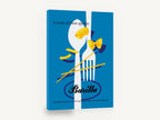 Barilla Pasta Appetito, vintage barilla pasta advertising poster, stretched canvas wall art print ready to hang