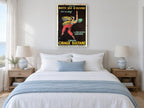 Sultane Boot Polish Dancer vintage canvas print on the wall of a coastal bedroom