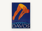 Davos Diver, vintage canvas wall art print, front view