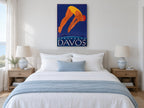 Davos Diver vintage canvas print on the wall of a coastal bedroom