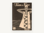 Bather by the Waves, vintage canvas wall art print, front view