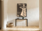 Bather by the Waves vintage canvas print on the wall of a hallway