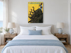 Hagenbeck Elephants Rearing vintage canvas print on the wall of a coastal bedroom