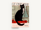 Le Chat Noir Window Seat, vintage black cat poster, stretched canvas wall art print ready to hang