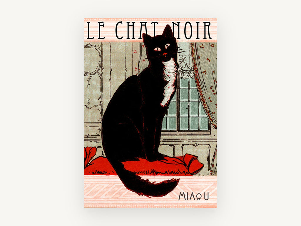 Le Chat Noir Window Seat, vintage canvas wall art print, front view