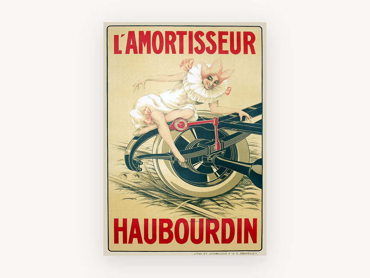 Harlequin on the Wheel, vintage canvas wall art print, front view
