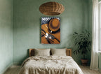 Modiano Club Roller vintage canvas print on the wall of a bedroom