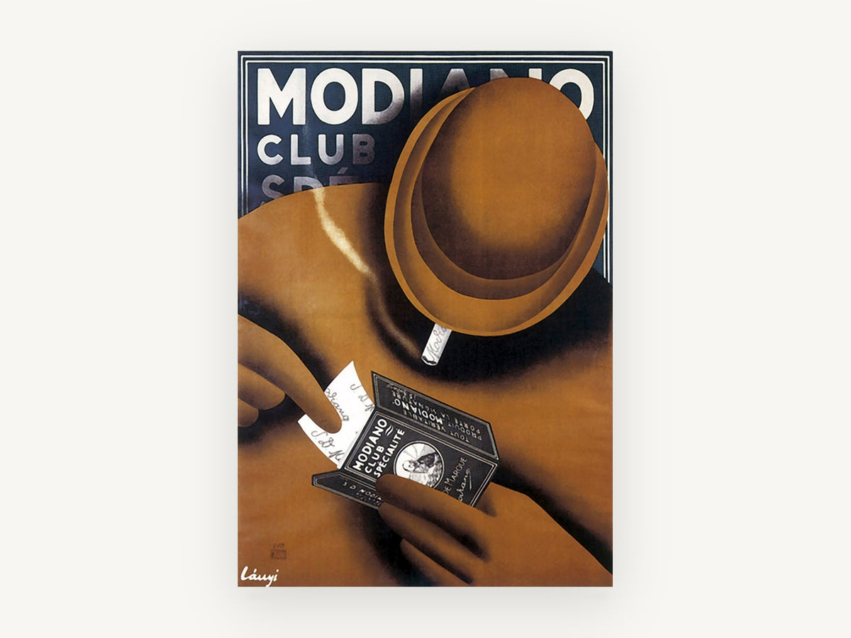 Modiano Club Roller, vintage canvas wall art print, front view