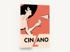 Pour for Madame, vintage cinzano aperitif advertising poster, stretched canvas wall art print ready to hang