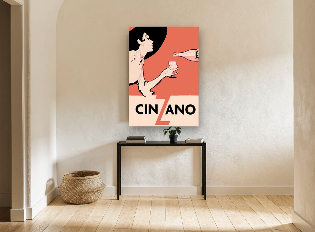 Pour for Madame vintage canvas print on the wall of a hallway