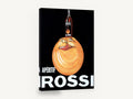 Grinning Orange Rossi, vintage rossi aperitif advertising poster, stretched canvas wall art print ready to hang