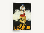 Lesieur Soap Suds, vintage savon lesieur soap advertising poster, stretched canvas wall art print ready to hang