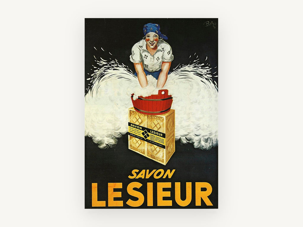 Lesieur Soap Suds, vintage canvas wall art print, front view