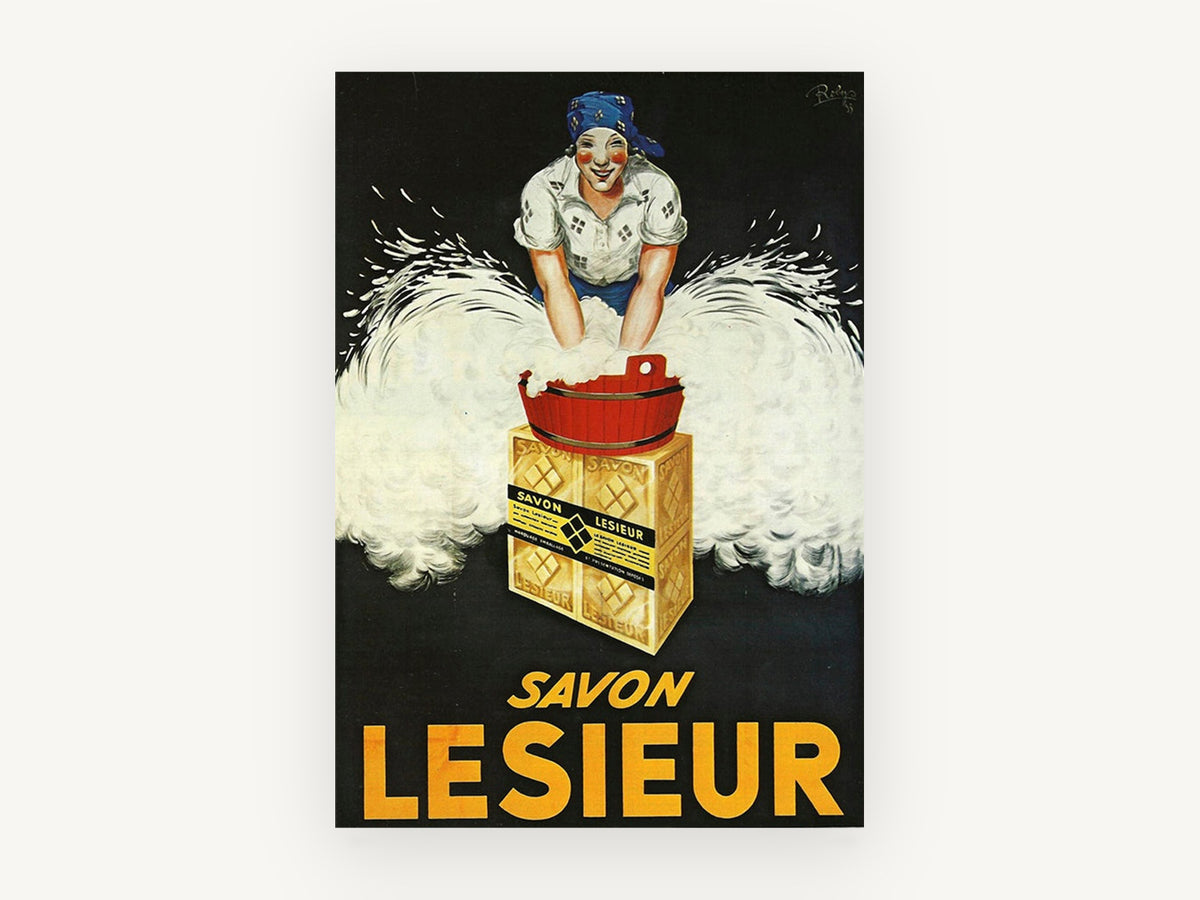 Lesieur Soap Suds, vintage canvas wall art print, front view