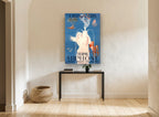 Sirmione Spa Water Nymph vintage canvas print on the wall of a hallway