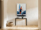 Venezia Lido Bather vintage canvas print on the wall of a hallway