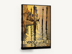 Venise et le Lido, vintage venice lido travel poster, stretched canvas wall art print ready to hang