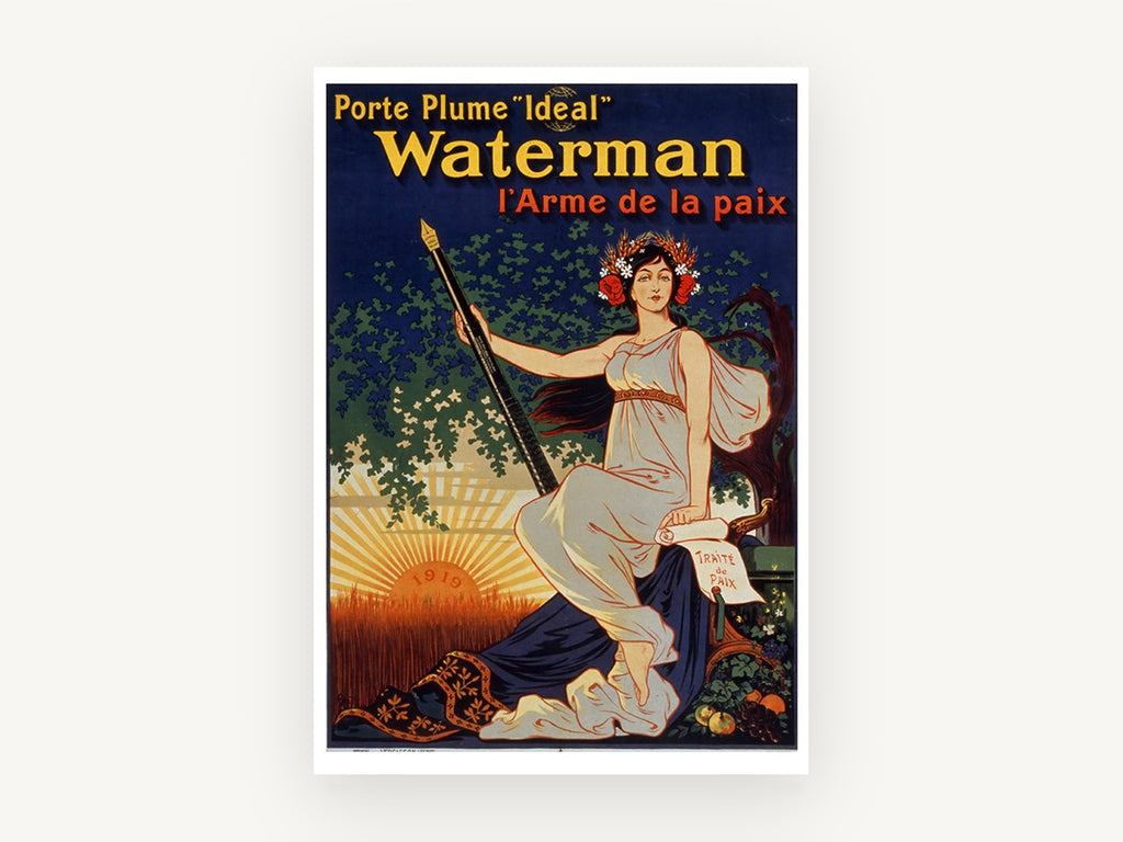 Waterman Weapon of Peace, vintage canvas wall art print, front view