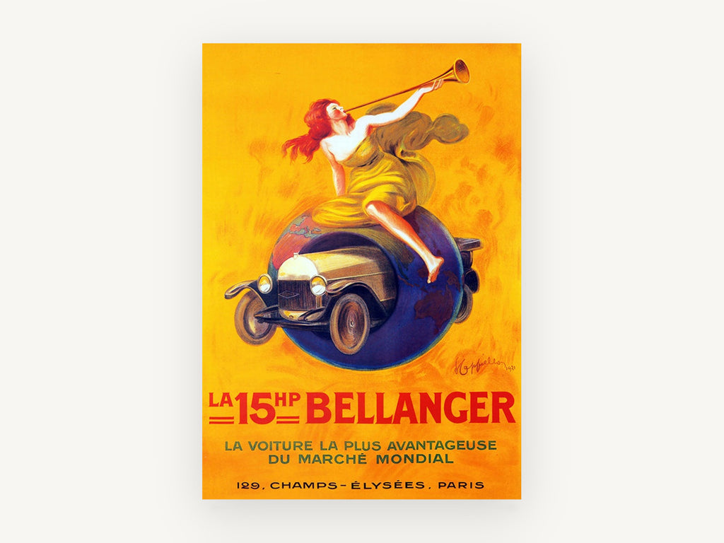 Bellanger Trumpeting Globe, vintage canvas wall art print, front view