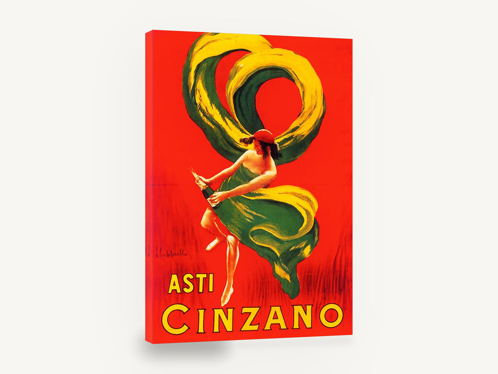 Dancing Asti Cinzano, vintage asti cinzano advertising poster, stretched canvas wall art print ready to hang