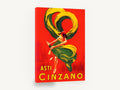 Dancing Asti Cinzano, vintage asti cinzano advertising poster, stretched canvas wall art print ready to hang