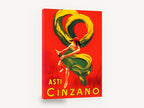Dancing Asti Cinzano, vintage asti cinzano advertising poster, stretched canvas wall art print ready to hang