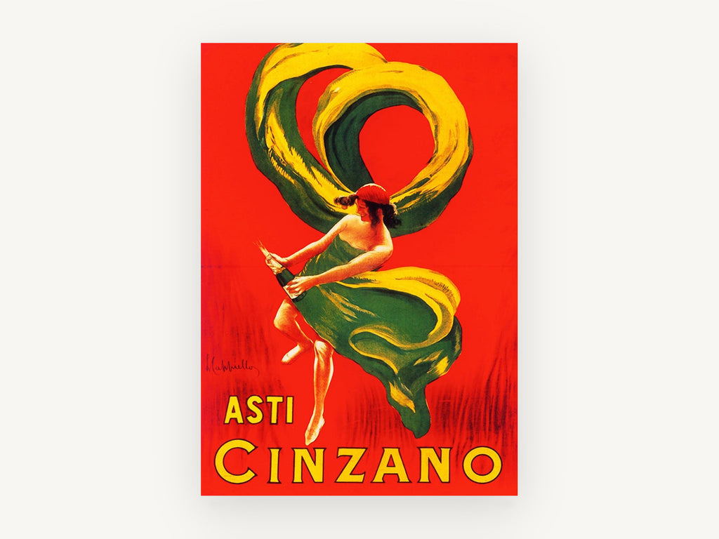 Dancing Asti Cinzano, vintage canvas wall art print, front view