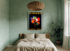 Cinzano Flags Aloft vintage canvas print on the wall of a bedroom