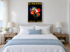 Cinzano Flags Aloft vintage canvas print on the wall of a coastal bedroom