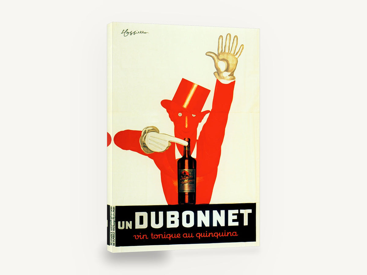Red Man Dubonnet, vintage dubonnet aperitif advertising poster, stretched canvas wall art print ready to hang