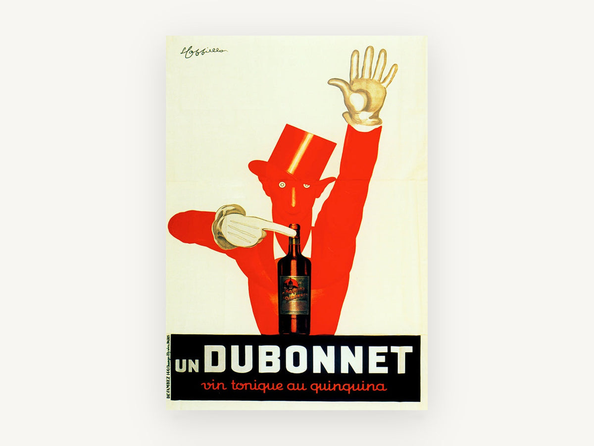 Red Man Dubonnet, vintage canvas wall art print, front view