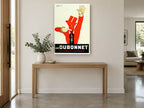 Red Man Dubonnet vintage canvas print on the wall of a entry hall