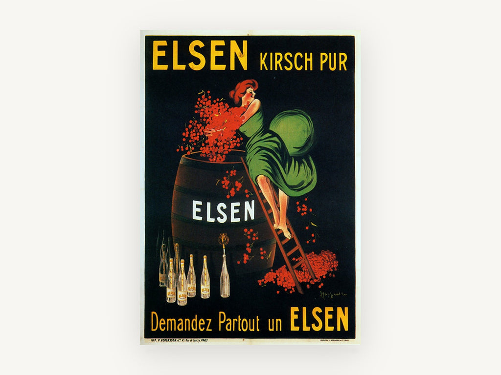 Elsen Cherry Harvest, vintage canvas wall art print, front view