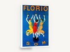 Florio Dancing Trio, vintage florio wine advertising poster, stretched canvas wall art print ready to hang